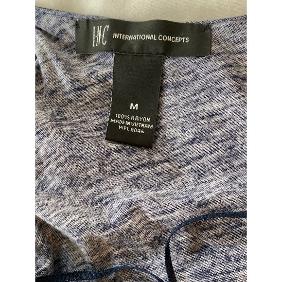 INC International Concepts Maxi Dress Spaghetti Straps Blue Beaded Medium - Picture 6 of 14